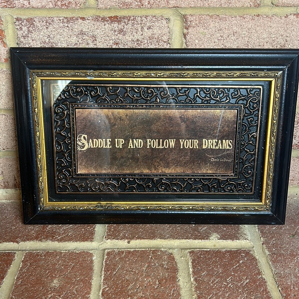 Framed Saddle Up and Follow Your Dreams Chris LeDoux Home Decor
